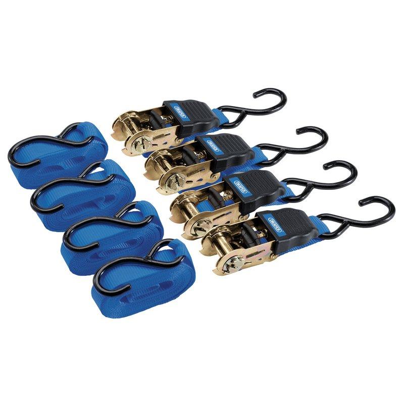 Draper Set 4 Ratchet Tie Down Straps 