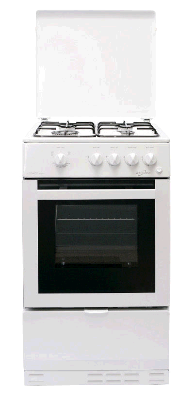 Statesman Legacy 50GSLF Single Cavity White Gas Cooker 50cm c/w Enamel  Lid 