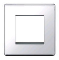 BG Euro Module 2Gang Frontplate Brushed Steel
