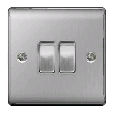 BG Nexus 2g 2w Switch Brushed Steel