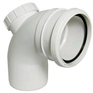 Floplast Soil Pipe 110mm 92 1/2deg Access Bend White 