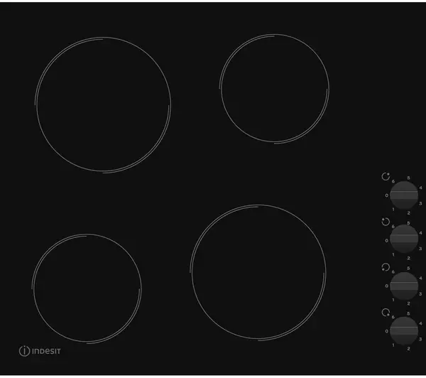 Indesit RI860C 4 Zone Electric Ceramic Hob c/w Dial Control 60cm