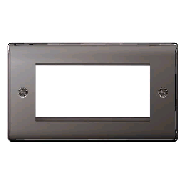 BG Euro Module 4 Gang Front Plate Black Nickel