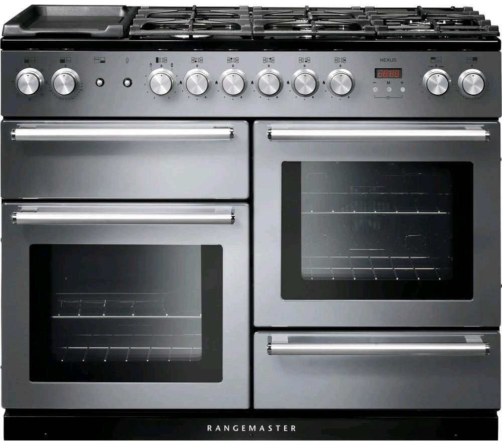 Rangemaster 106100  NEXUS 110 DF ST/STEEL CHROME Dual Fuel 110cm