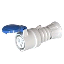 Gewiss 32a 240V 2P + E Inline Socket IP44