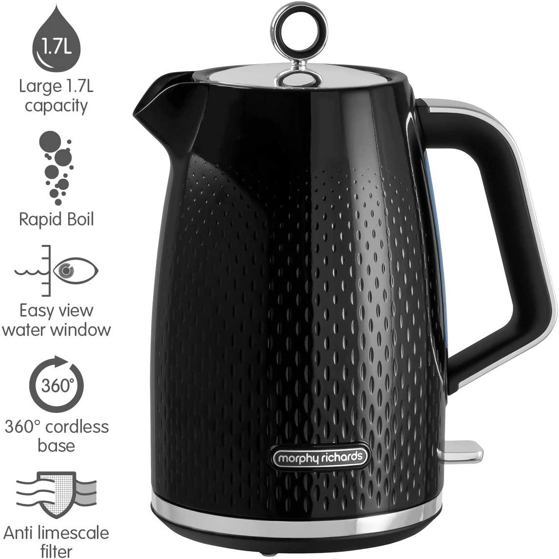 Morphy Richards 103010 Verve Jug  Kettle 3kW 1.7ltr in Black