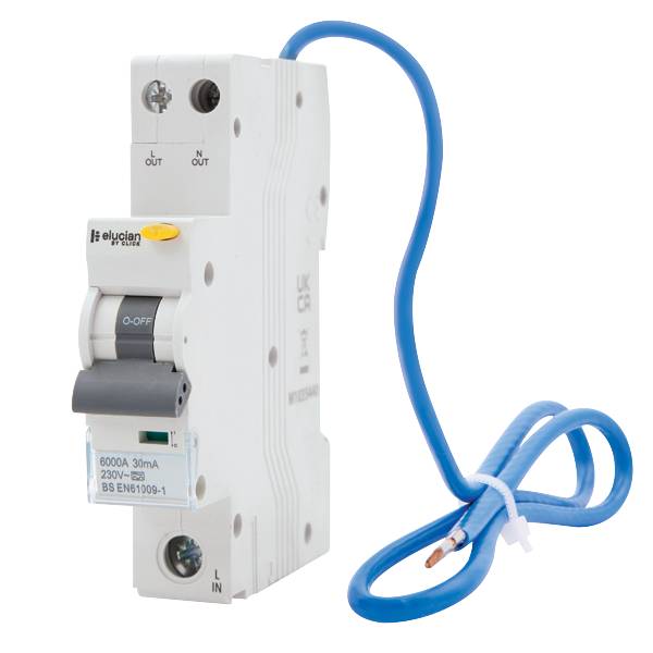 Scolmore Elucian 1 Pole 6KA "C" Curve 10A RCBO 30mA "A" Class