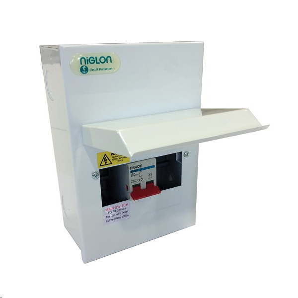 Niglon Metal Clad Board 4 Useable Way inc 80A 30mA RCD Type A