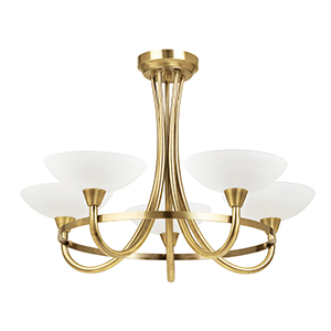 Saxby Cagney 5lt Semi Flush Fitting Antique Brass