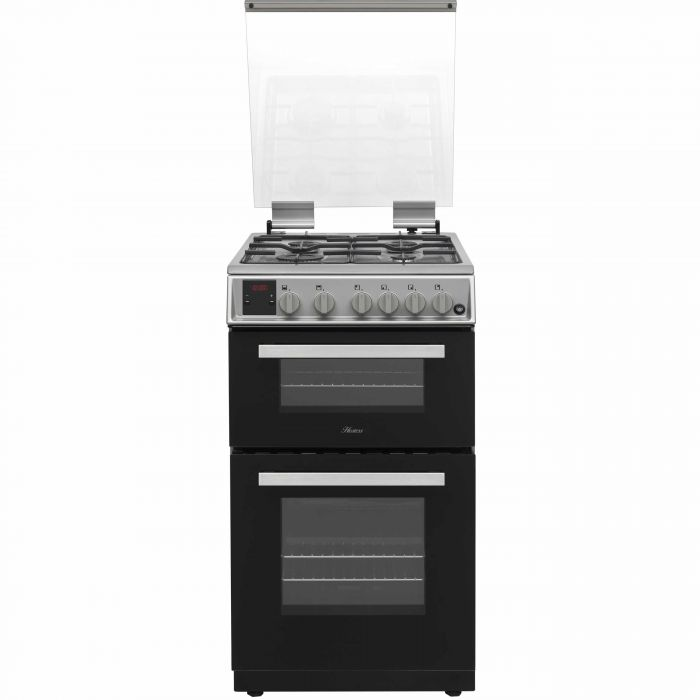  Hostess DOG50I 50cm Double Oven & Hob LPG Gas Cooker in Silver c/w Glass Lid 