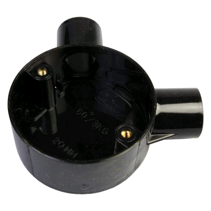 Falcon Conduit Angle Box 25mm Black