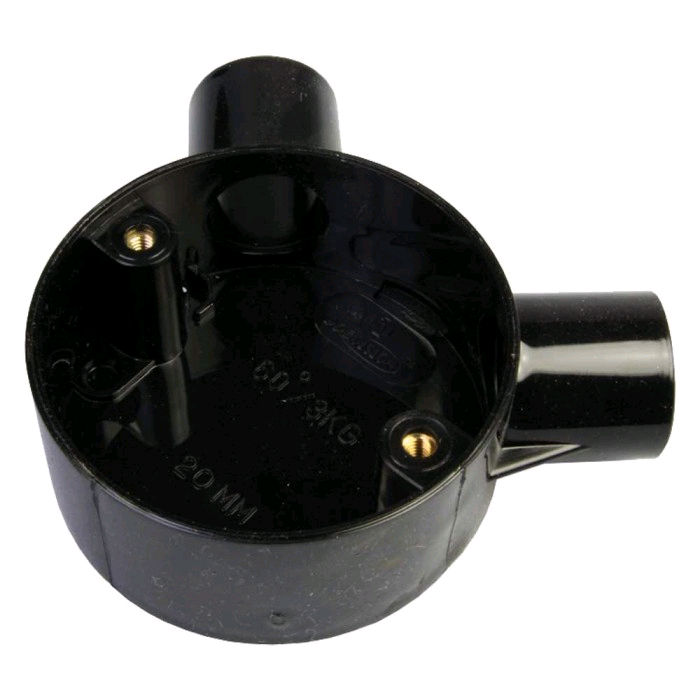 Falcon Conduit Angle Box 25mm Black 