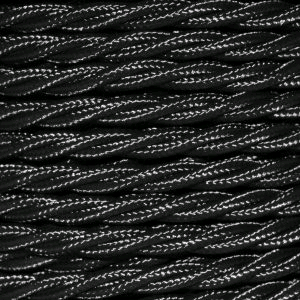 Cable 3 Core Twisted Braided 0.75mm Black 