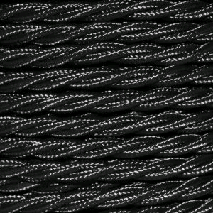 Cable 3 Core Twisted Braided 0.75mm Black