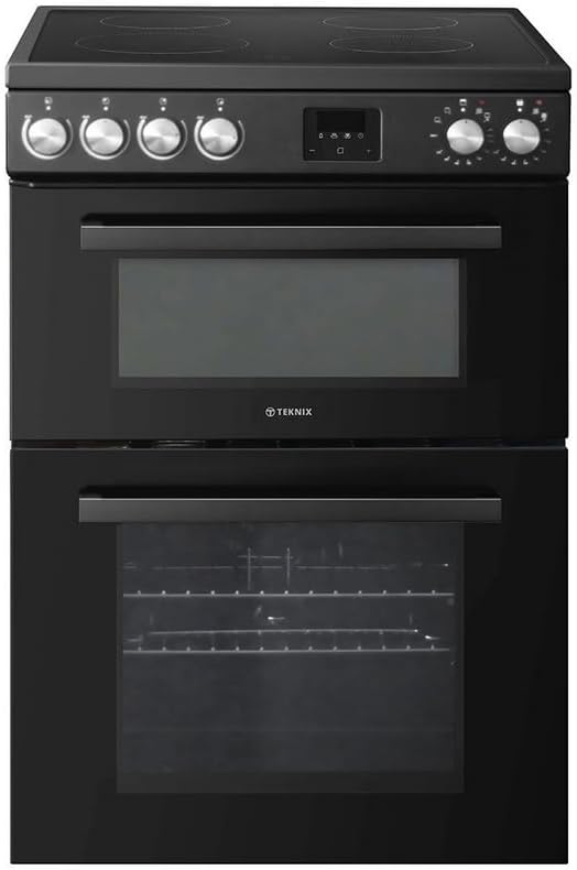 Teknix TKED64B Ceramic Double Oven Cooker 60cm Black