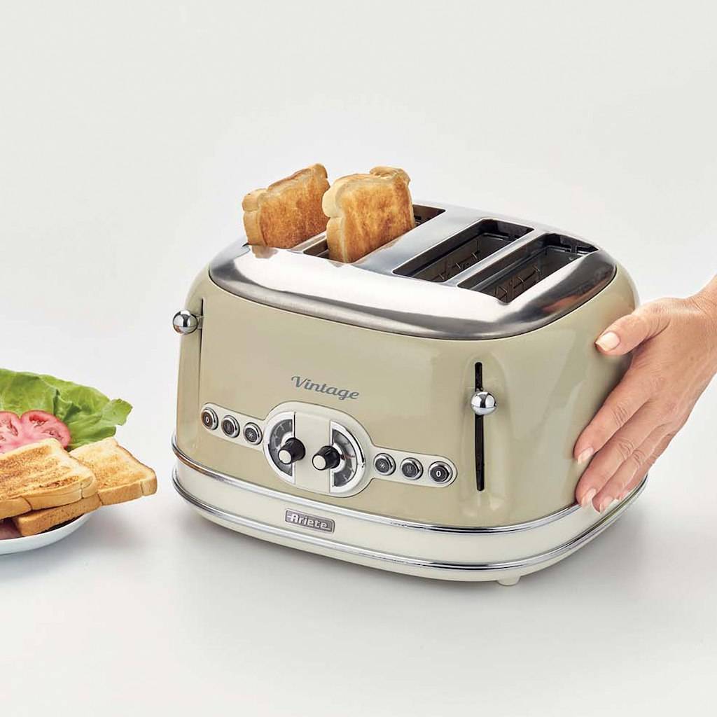 Ariete AR5603 Vintage 4-Slice Toaster - Cream