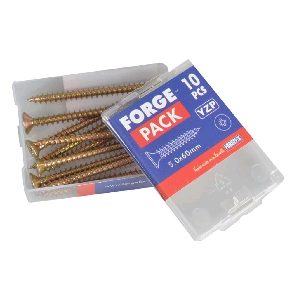 Forgefix M/P Screw 5 x 60mm (Pack) Zinc Yellow Passivated 