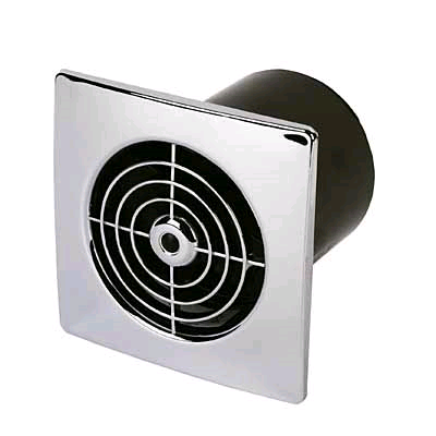 Manrose 4" 100mm Low Profile Timer Fan Chrome 