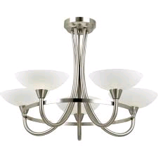 Endon Cagney 5lt Semi Flush Fitting Satin Chrome