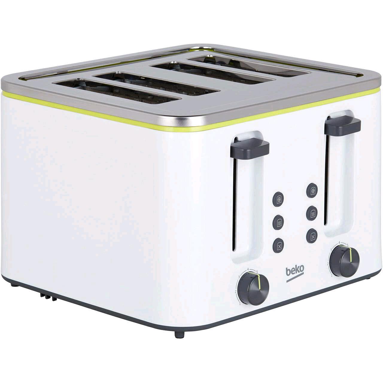 Beko TAM4341W 4 Slice Toaster White 