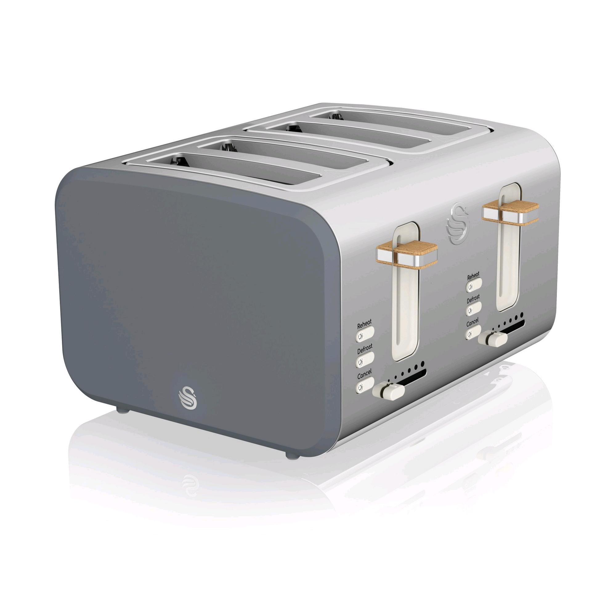 Swan Nordic Style 4 Slice Toaster Grey 