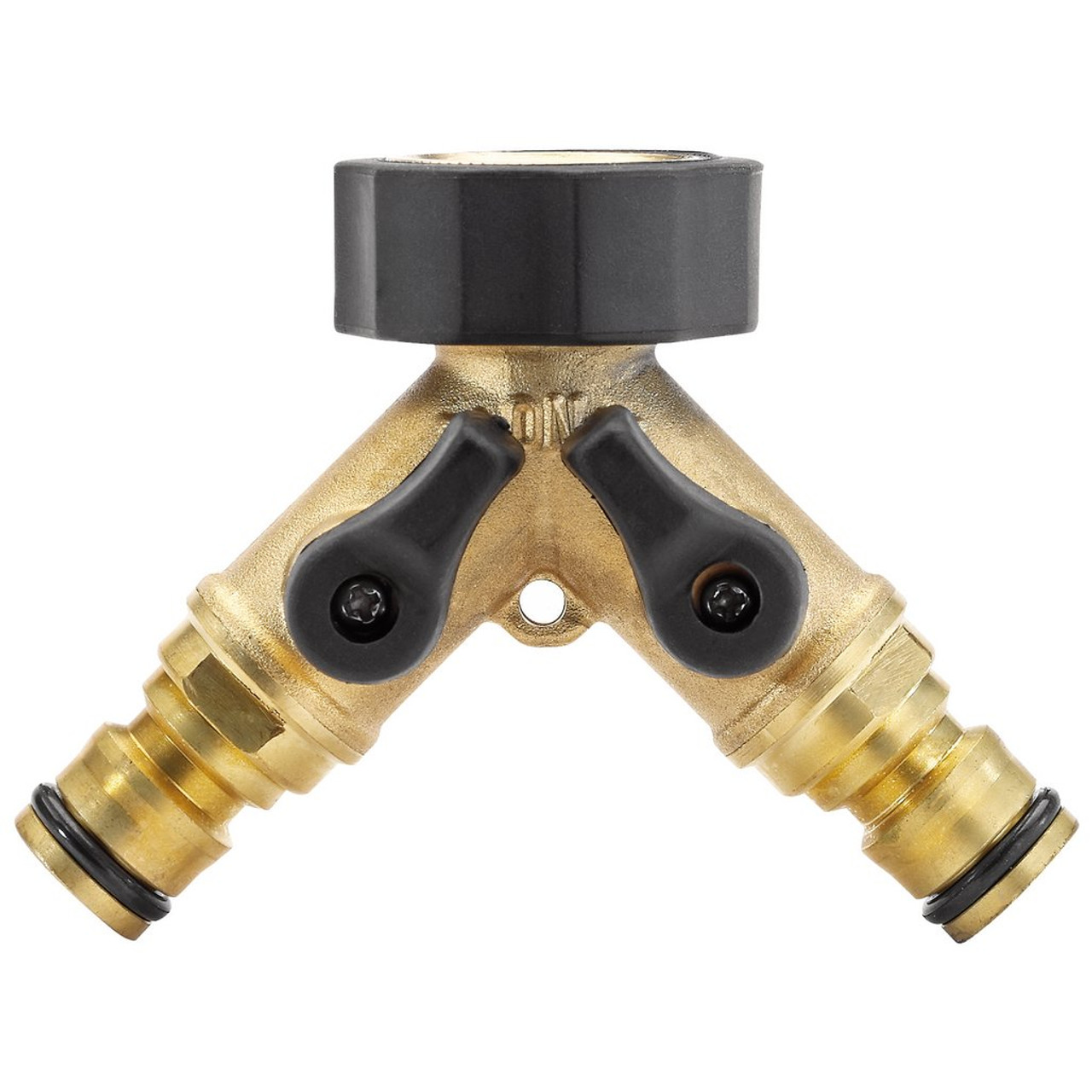 Draper Brass Double Tap Connector c/w Flow Control 3/4