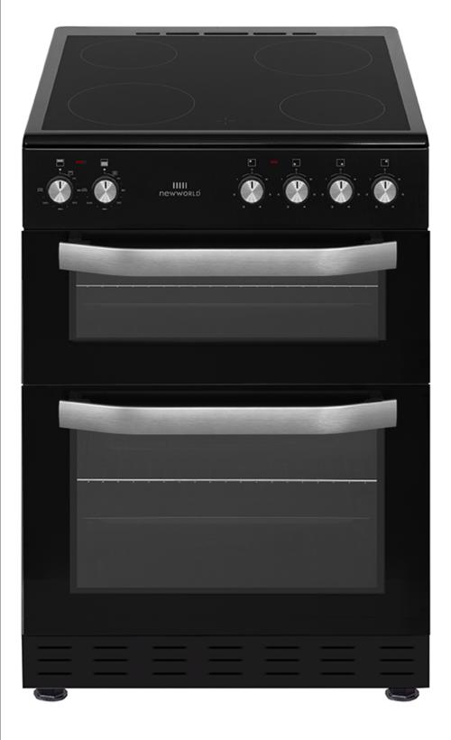 New World NWMID63CB Twin Cavity & Ceramic Hob Electric Cooker H900 W598 D610 