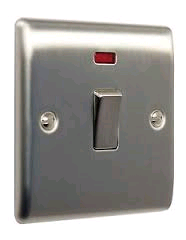 BG 20a DP Switch c/w Neon Brushed Steel 
