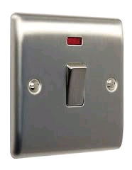 BG 20a DP Switch + Neon Brushed Steel