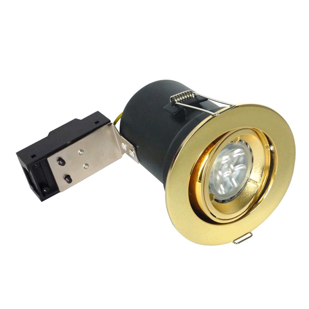 Bell 12V/240V Brass Centre Tilt Downlight