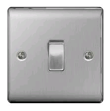 BG Nexus 1g Intemediate Switch Brushed Steel