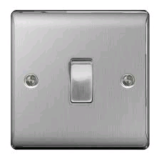 BG Intemediate Switch Brushed Steel 