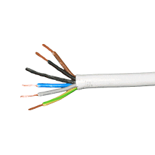 White Flex 1.0mm 5Core Round (per mtr)