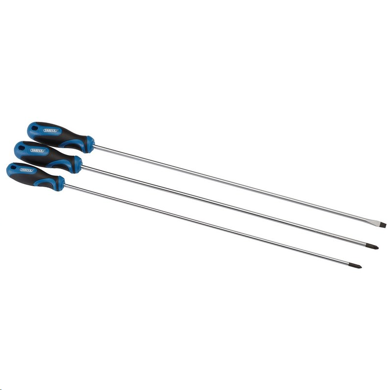 Draper 3pc Long Reach Soft Grip XL Screwdriver Set