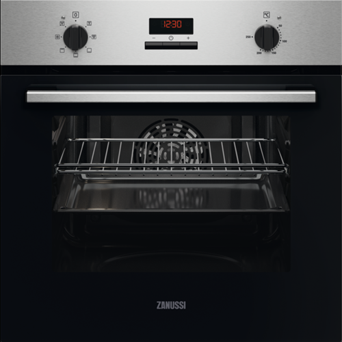 Zanussi ZOHXC2X2 59.4cm Built In Electric Single Oven - Anti-Fingerprint Stainless Steel