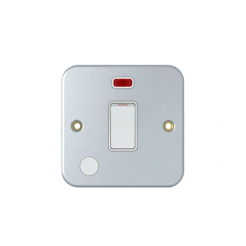 Niglon Metal Clad 20a DP Switch c/w Neon & Flex Outlet