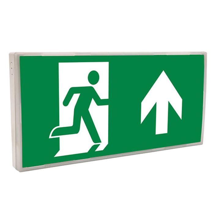 Bell LED Emergency Hinged Exit Box Self Test & Up Legend