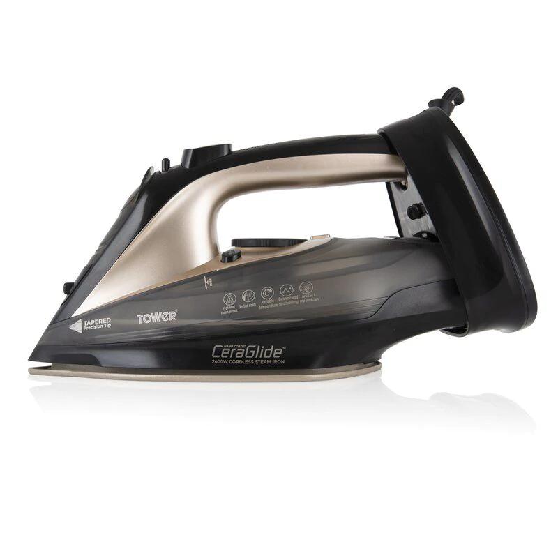 Tower Ceraglide 2400W Corded/Cordless Steam Iron Purple/Black