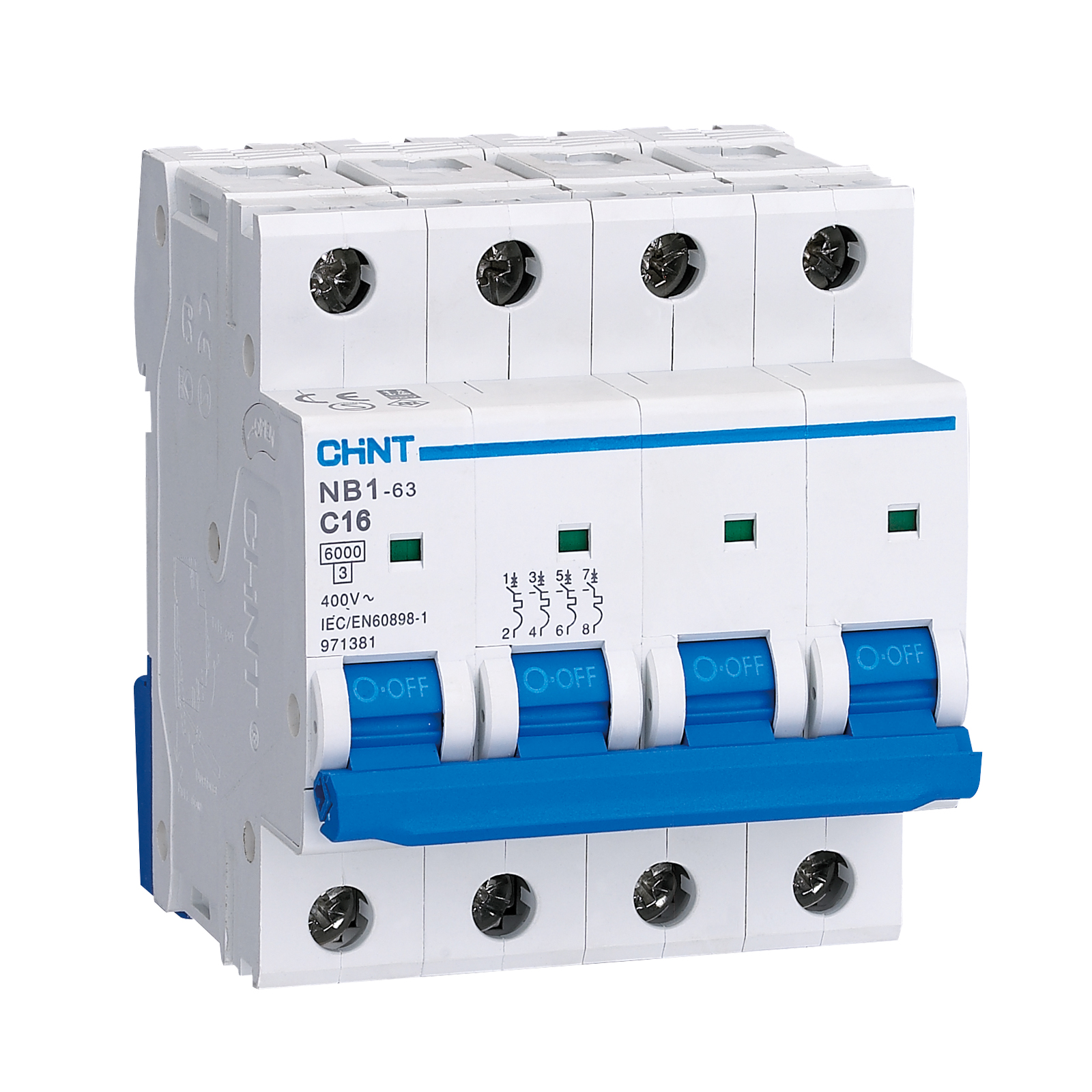 Chint 10a 4 Pole "C" Rated 10kA MCB 