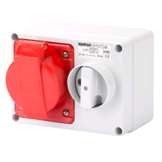 Gewiss Interlocked Socket (Horizontal) 32a 3P + E 415v IP44 