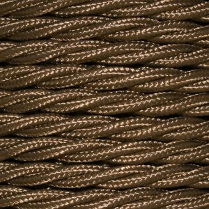 Cable 3 Core Twisted Braided 0.75mm Havana Gold 
