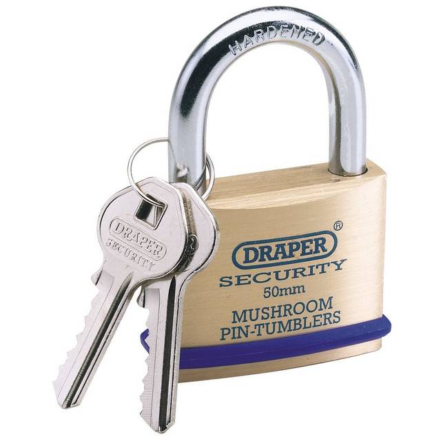 Draper Solid Brass Padlock 50mm