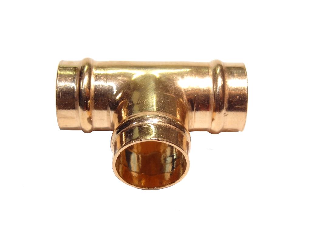 Copper Equal Tee 22mm Solder Ring 