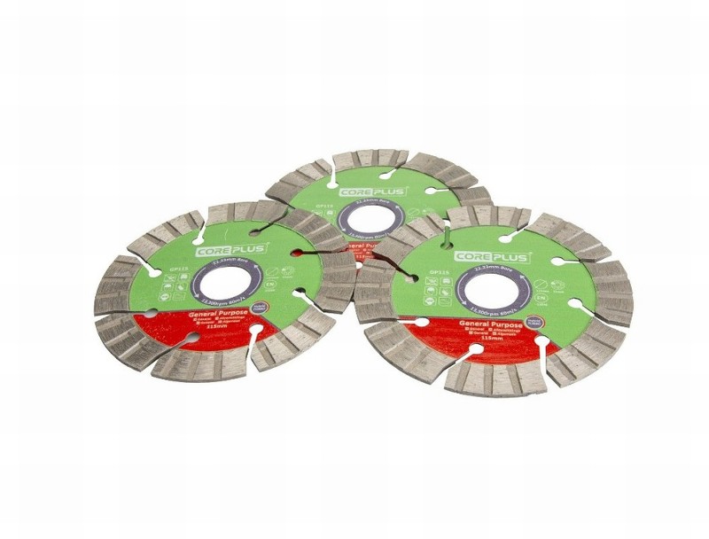 Coreplus 3 Piece 115mm (4 1/2in) Hybrid GP Diamond Blade Set