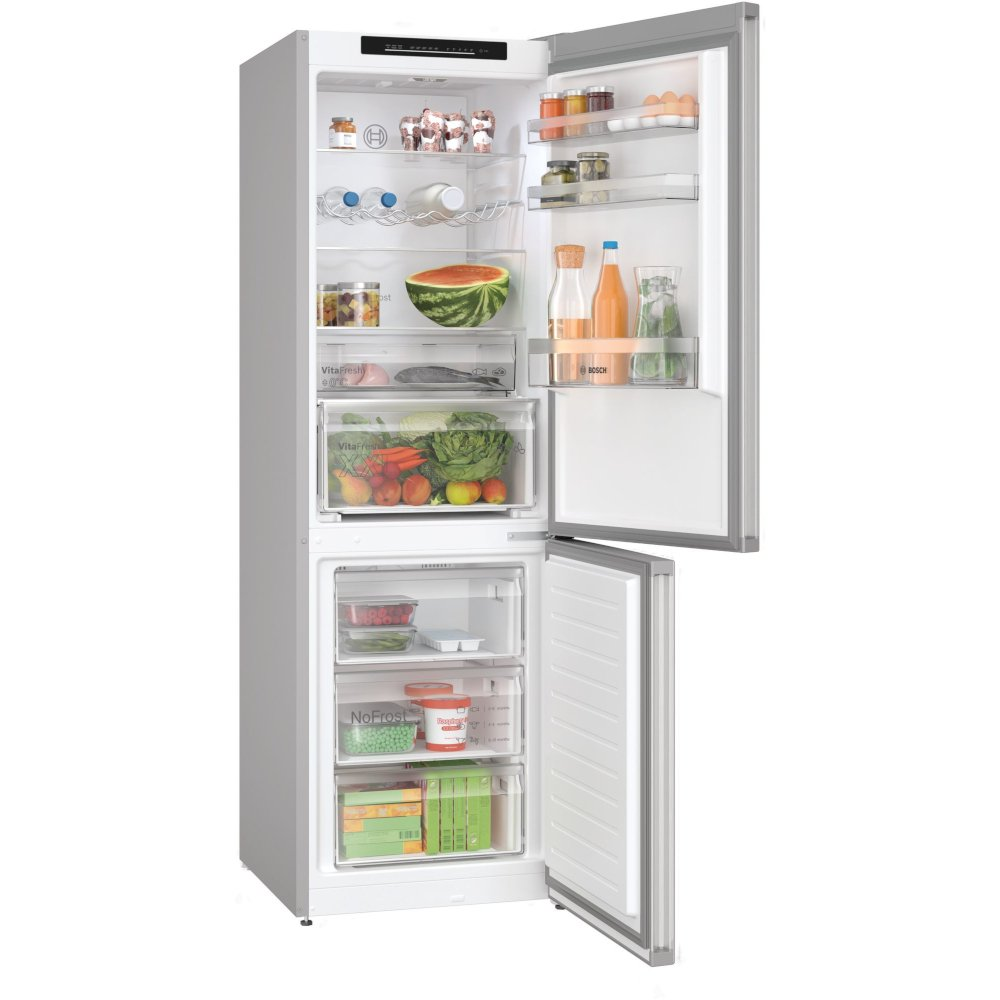 Bosch KGN362LDFG 60cm Fridge Freezer H186, W600, D66.5cm,  Inox-look