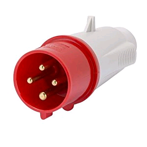 Gewiss 32a 415V 3P + E Plug IP44/IP54 Commando Industrial Plug