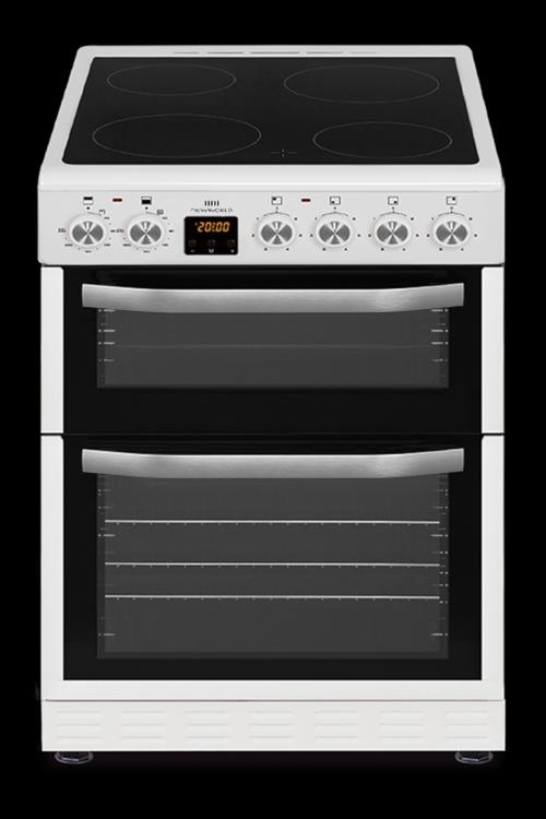 New World NWTOP63DCW Double Oven & Ceramic Hob Electric Cooker in White H900 W598 D610 