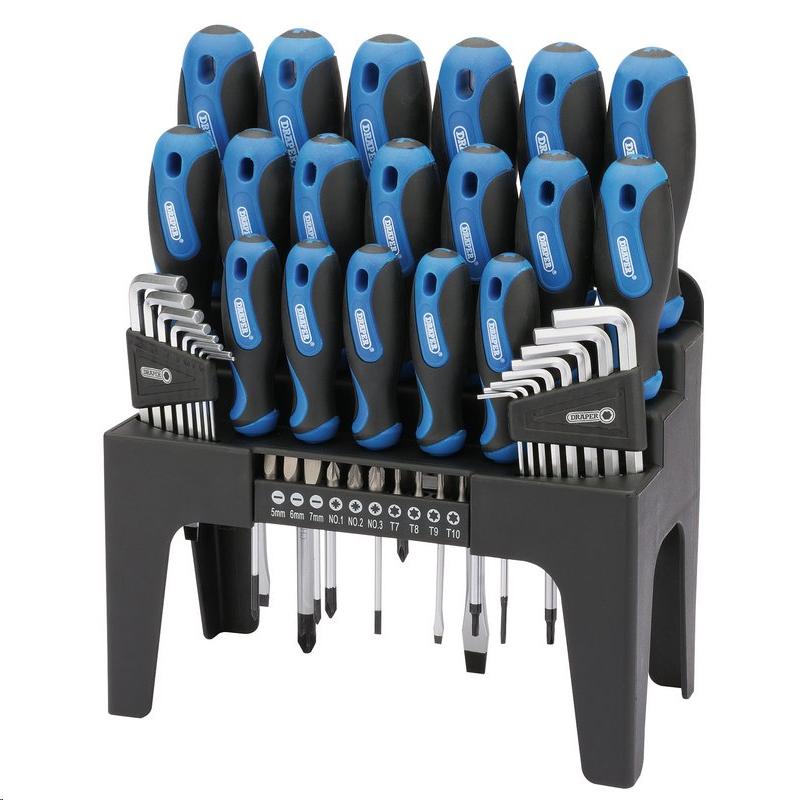 Draper 44pc Soft Grip Screwdriver, Hex Key & Bit Set