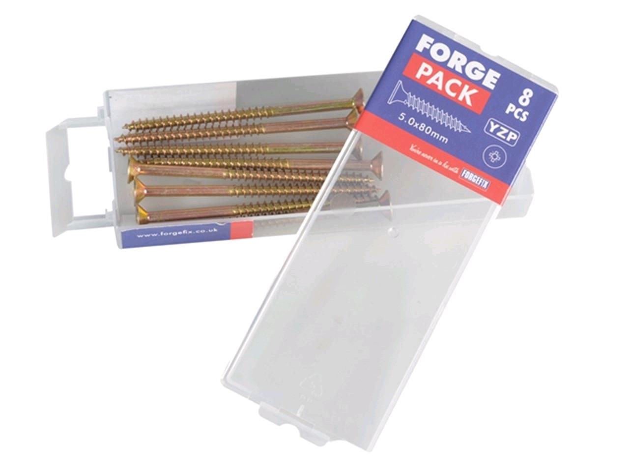 Forgefix M/P Screw 5 x 80mm (Pack) Zinc Yellow Passivated 