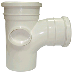 Floplast Soil Pipe 110mm 92 1/2deg Branch White
